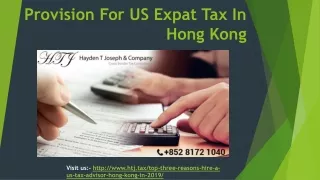 Provision for US Expat Tax in Hong Kong