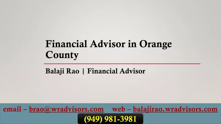 financial advisor in orange county
