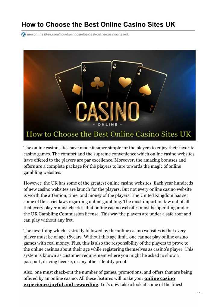 how to choose the best online casino sites uk