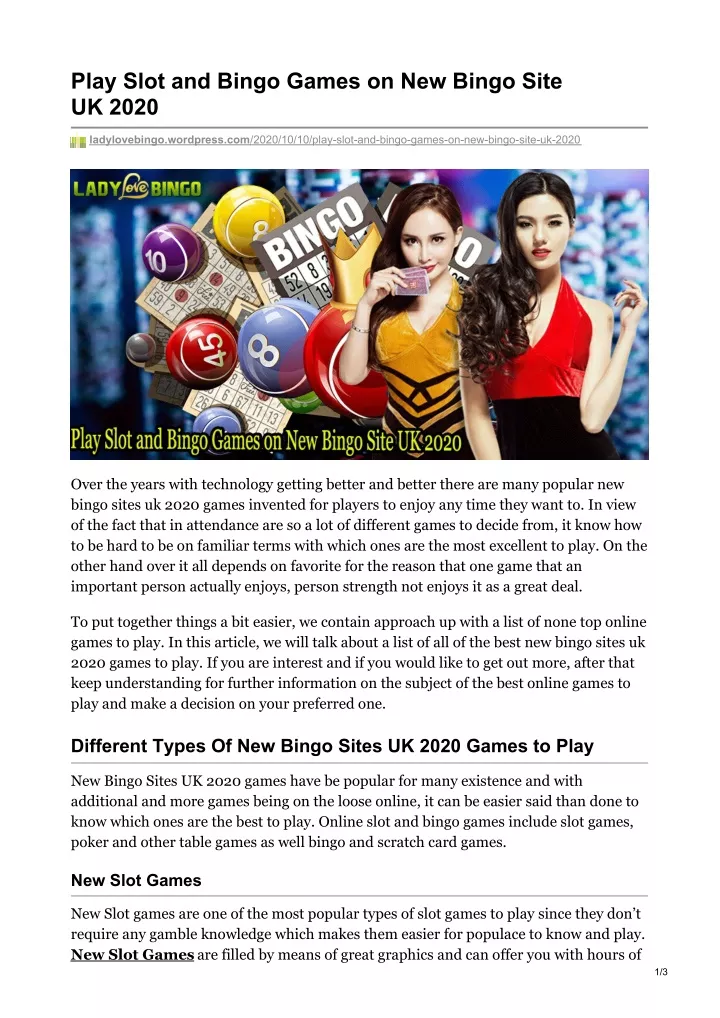 play slot and bingo games on new bingo site
