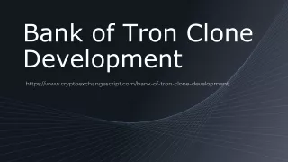 Bank of Tron Clone Development | Tron Smartcontract Investment Development