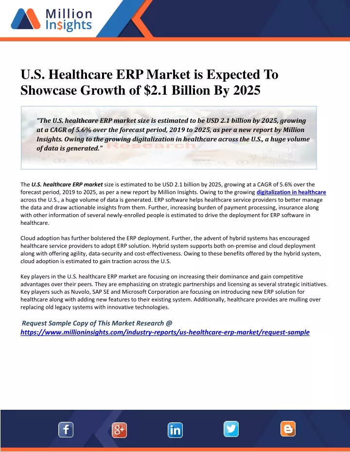 u s healthcare erp market is expected to showcase