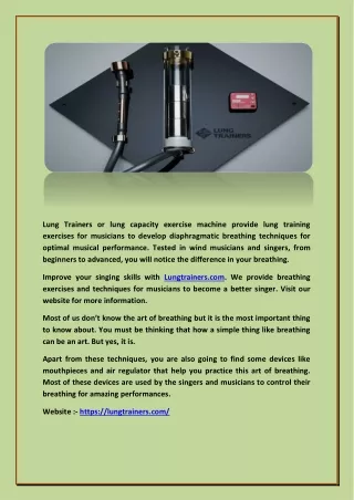 lung trainers or lung capacity exercise machine
