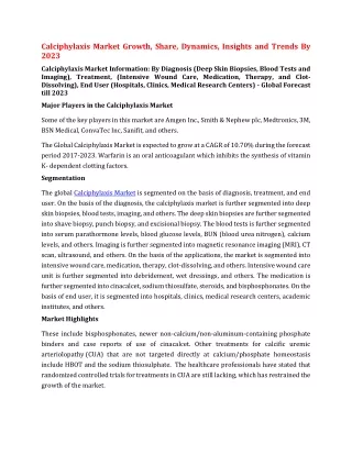 calciphylaxis market growth share dynamics