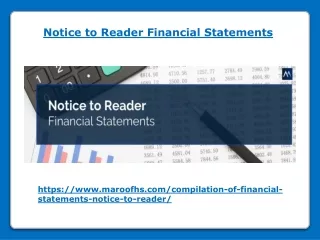 notice to reader financial statements