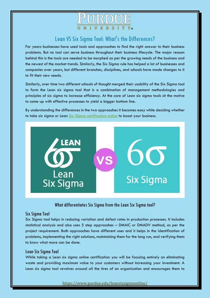 lean vs six sigma tool what s the differences