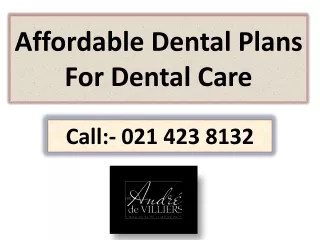 affordable dental plans for dental care
