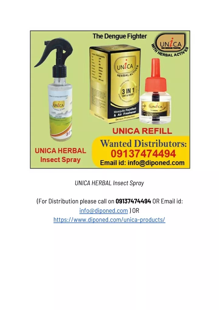 unica herbal insect spray