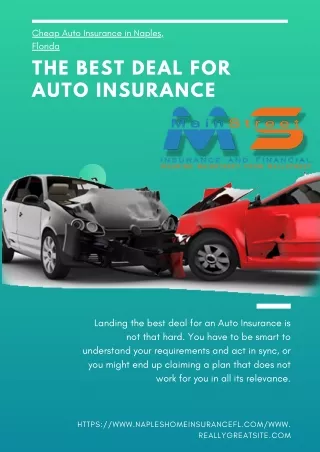 The Best Deal for Auto Insurance: