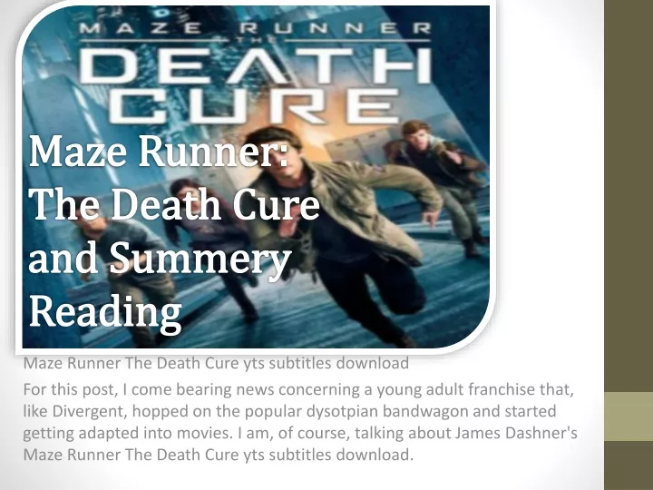 maze runner the death cure and summery reading