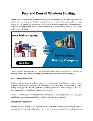 pros and cons of windows hosting