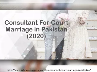 Get Law Services For Court Marriage in Pakistan Legally 2020