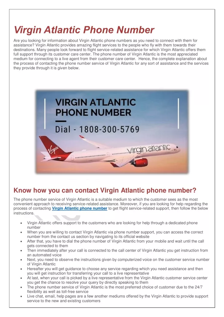 virgin atlantic phone number