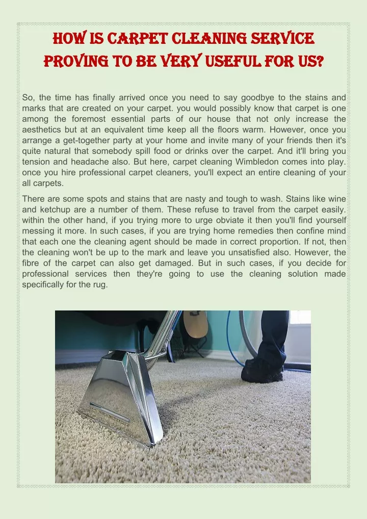 how how is is carpet carpet cleaning proving