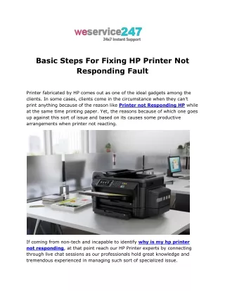 HP Printer Not Responding To Print Command - We Service247