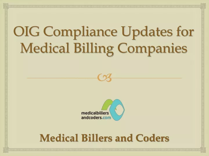 oig compliance updates for medical billing companies
