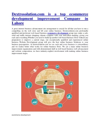 dextrosolution com is a top ecommerce development