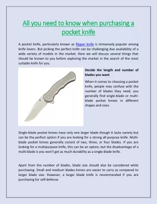 all you need to know when purchasing