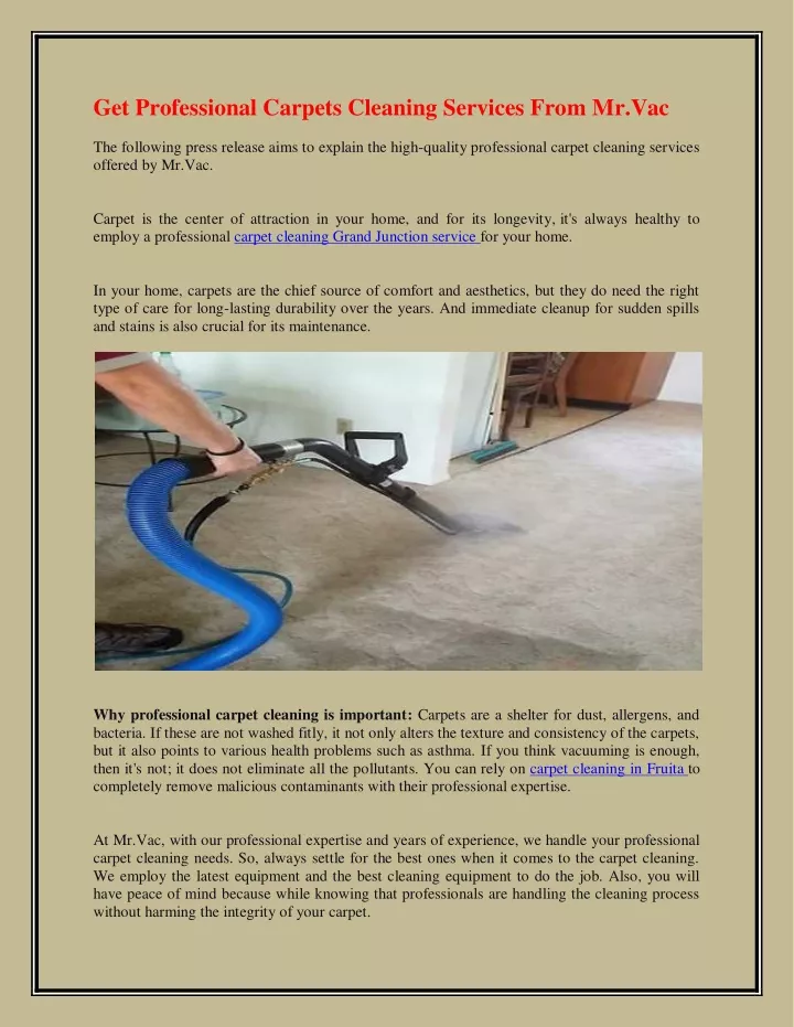 get professional carpets cleaning services from