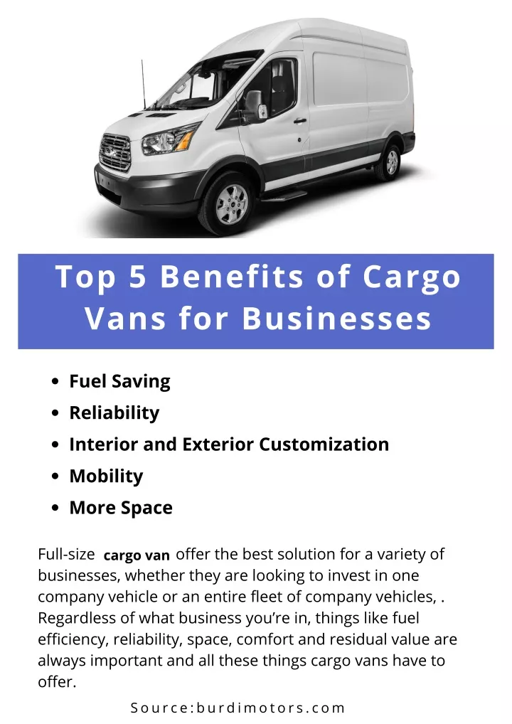 top 5 benefits of cargo vans for businesses