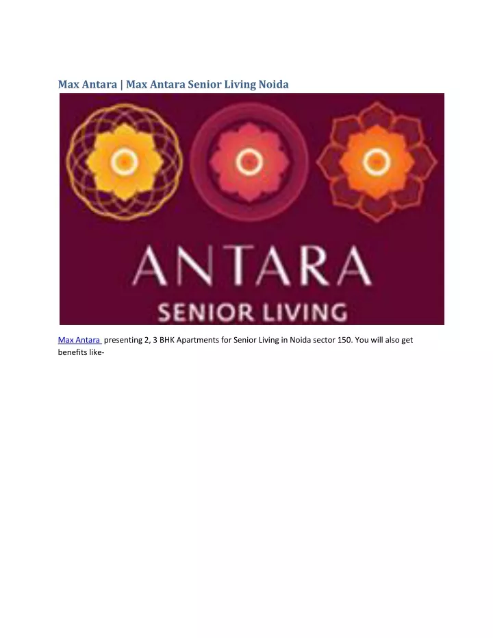 max antara max antara senior living noida