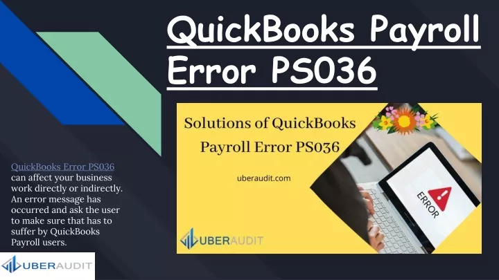 quickbooks payroll error ps036