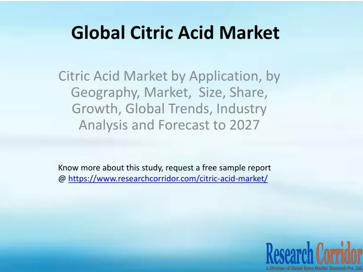 global citric acid market