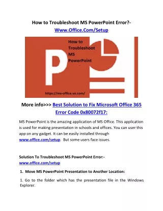 how to troubleshoot ms powerpoint error