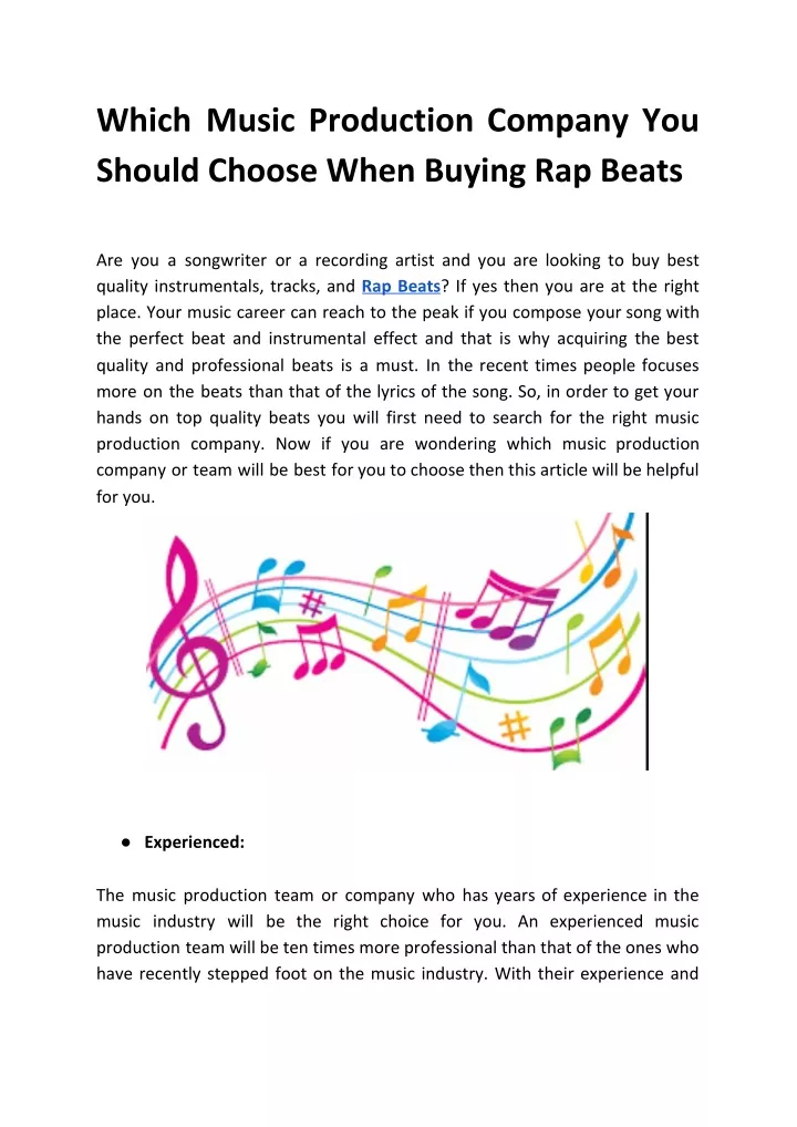 which music production company you should choose