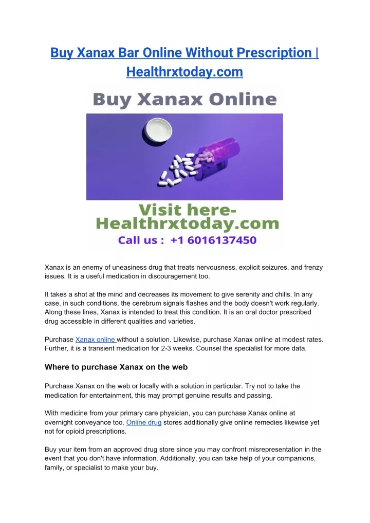buy xanax bar online without prescription