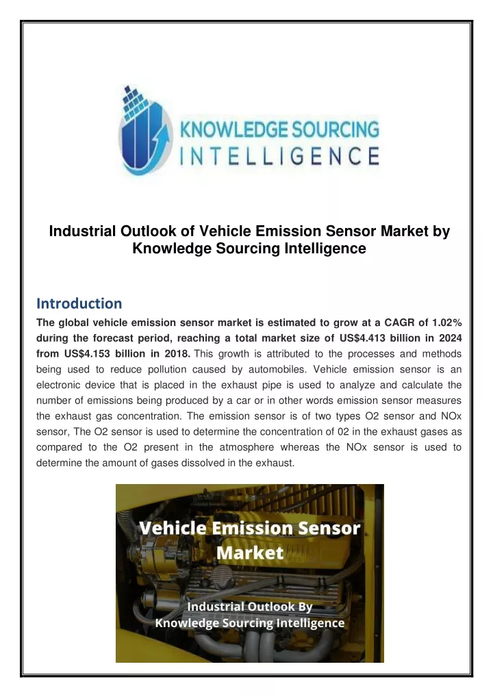 industrial outlook of vehicle emission sensor