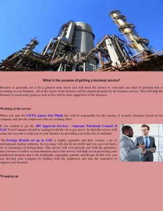 what is the purpose of getting a business service
