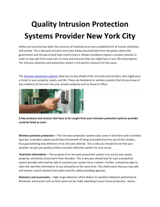 Intrusion Protection Systems NYC