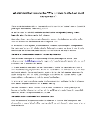 what is social entrepreneurship