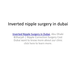 inverted nipple surgery in dubai