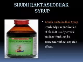 Raktashodhak Syrup Benefits