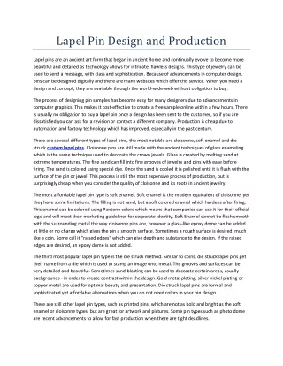 lapel pin design and production