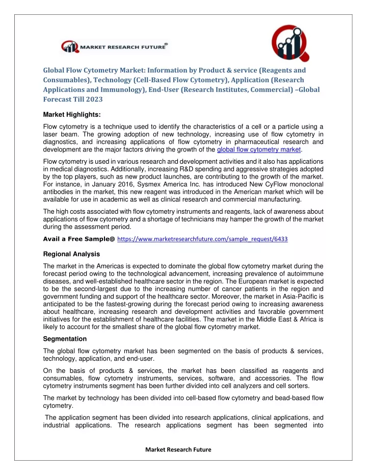 global flow cytometry market information