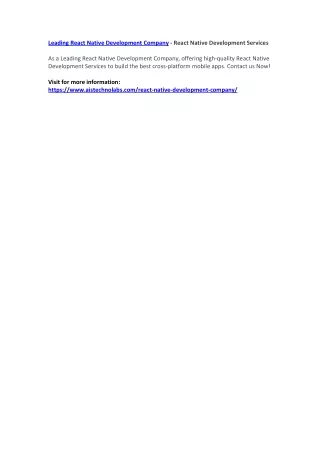 leading react native development company react