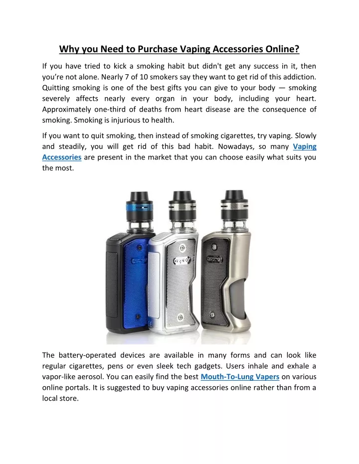 why you need to purchase vaping accessories online