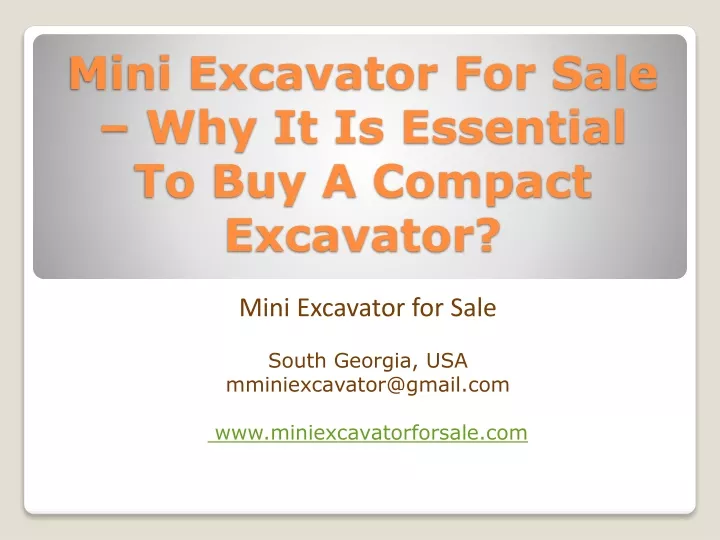 mini excavator for sale why it is essential to buy a compact excavator