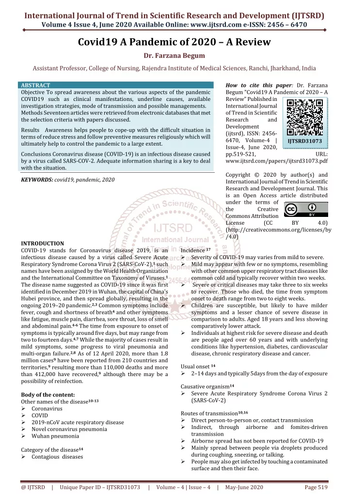 international journal of trend in scientific