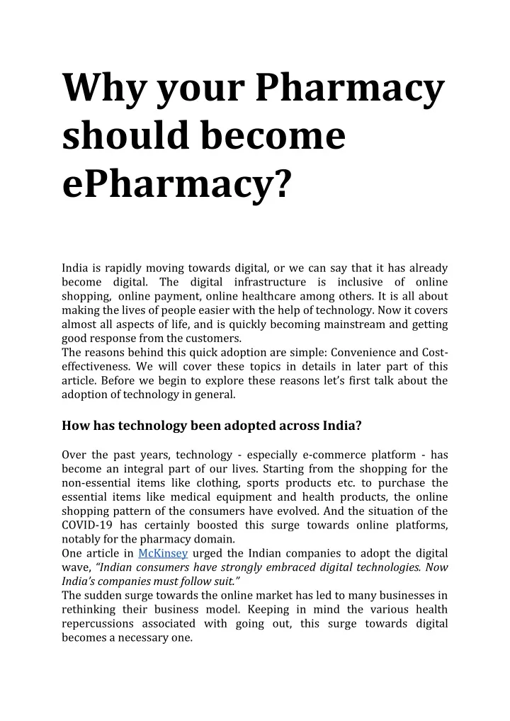 why your pharmacy should become epharmacy india