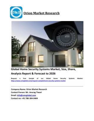 Global Home Security Systems Market Size, Industry Trends, Share and Forecast 2020-2026