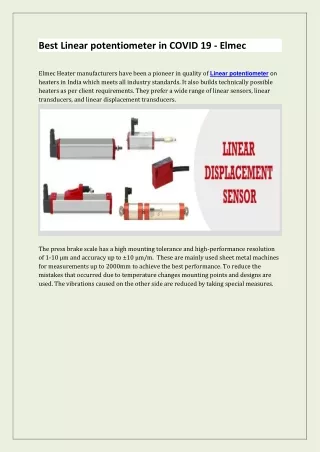 Best Linear potentiometer in COVID 19 - Elmec