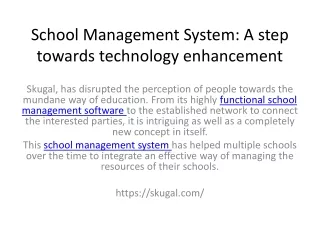 school management system a step towards technology enhancement