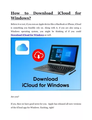 How to download iCloud for Windows?