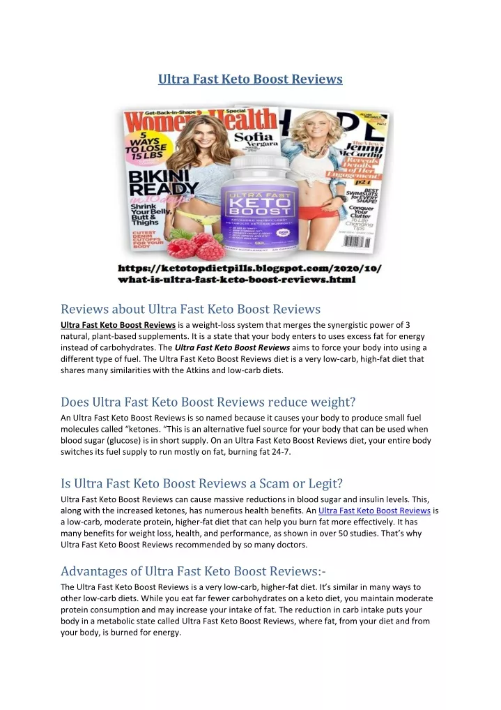 ultra fast keto boost reviews