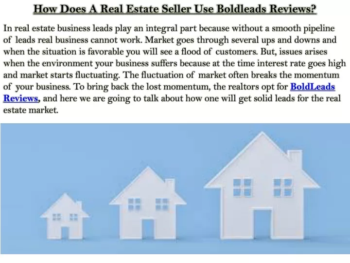 how does a real estate seller use boldleads
