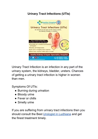 Urinary Tract Infections (UTIs)